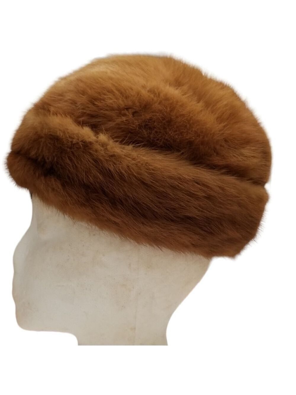Mae Carney Genuine Ladies Tan Mink Hat Size Small - Picture 3 of 7